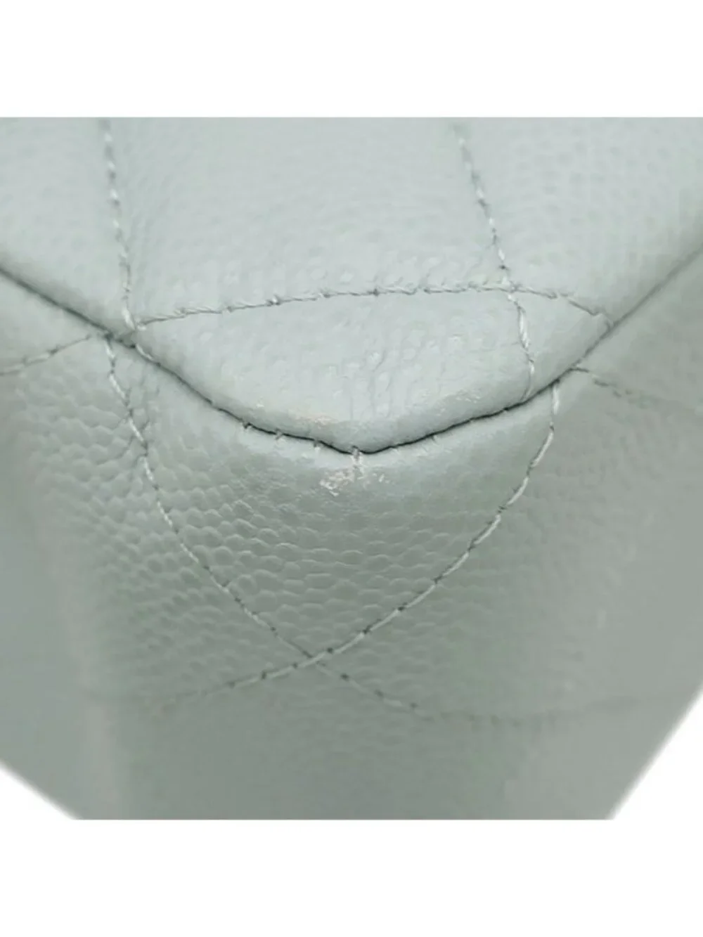 Chanel Shoulder Bag Quilted 25 Double Flap Caviar Leather Green Gold Chain